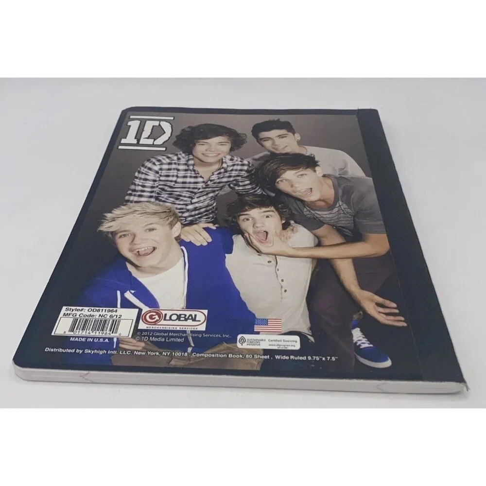 One Direction 2012 Composition Book 80 Sheet Wide Ruled 9.75